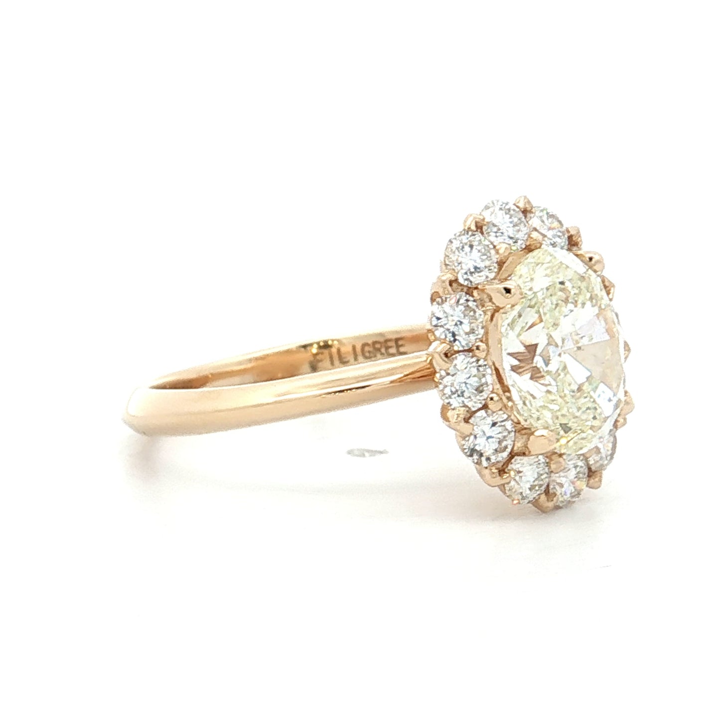 1.90 GIA Oval Diamond Halo Engagement Ring 14k