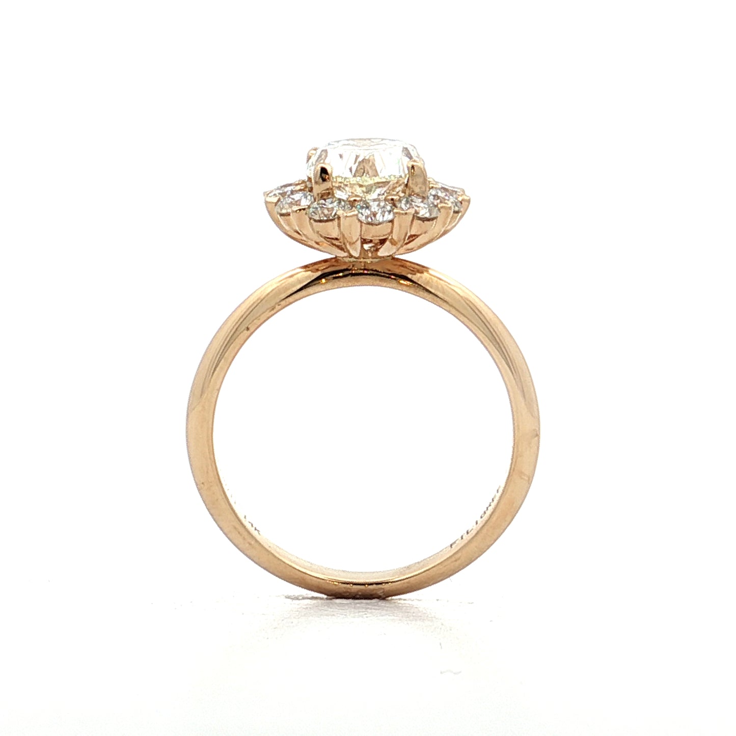 1.90 GIA Oval Diamond Halo Engagement Ring 14k