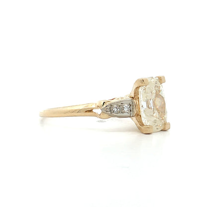 1.21 Vintage Old Mine Cushion Diamond Engagement Ring 14k