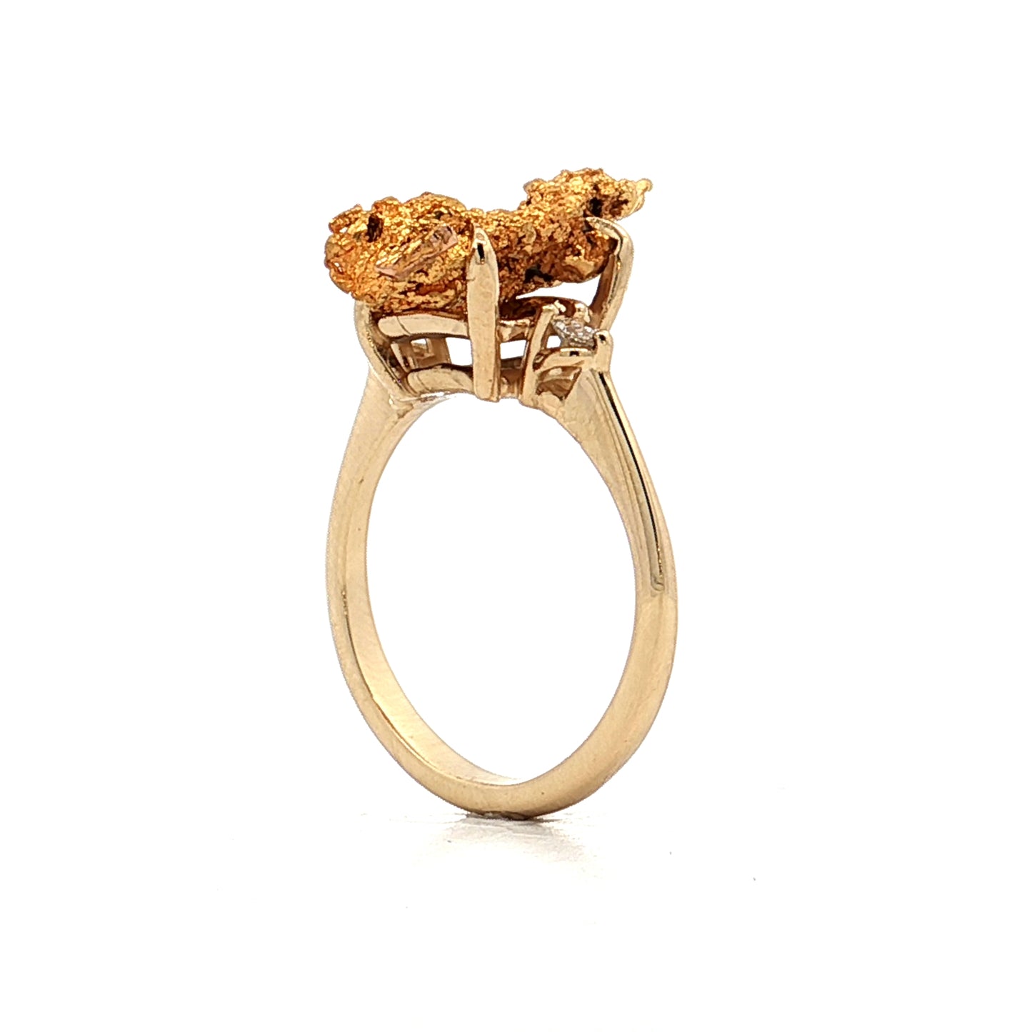 Natural Gold Nugget Cocktail Ring 24/14k Yellow Gold