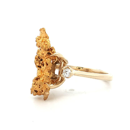 Natural Gold Nugget Cocktail Ring 24/14k Yellow Gold