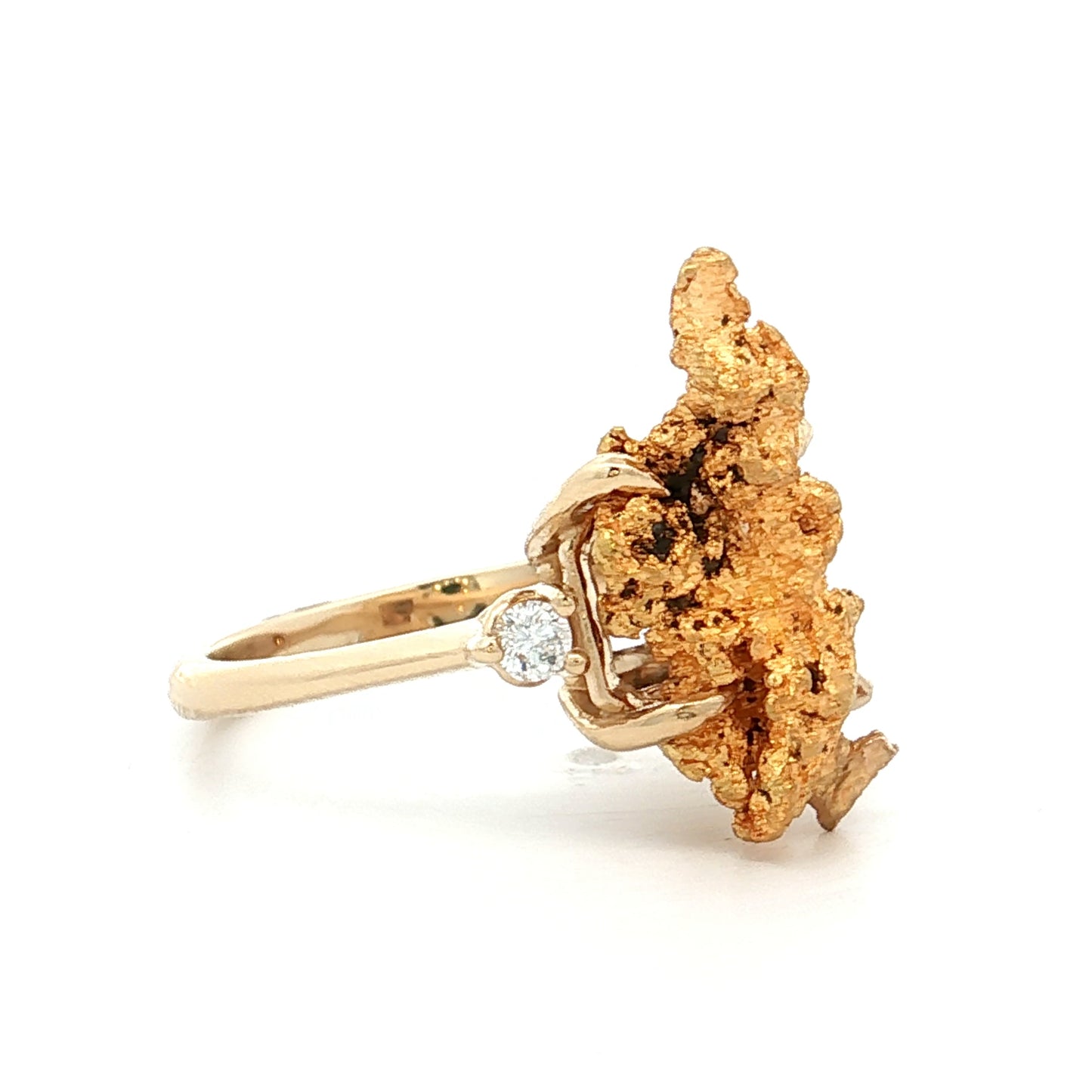 Natural Gold Nugget Cocktail Ring 24/14k Yellow Gold