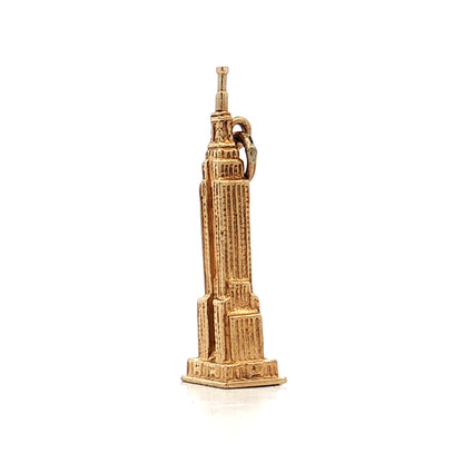 Vintage Empire State Building Charm 14k Yellow Gold