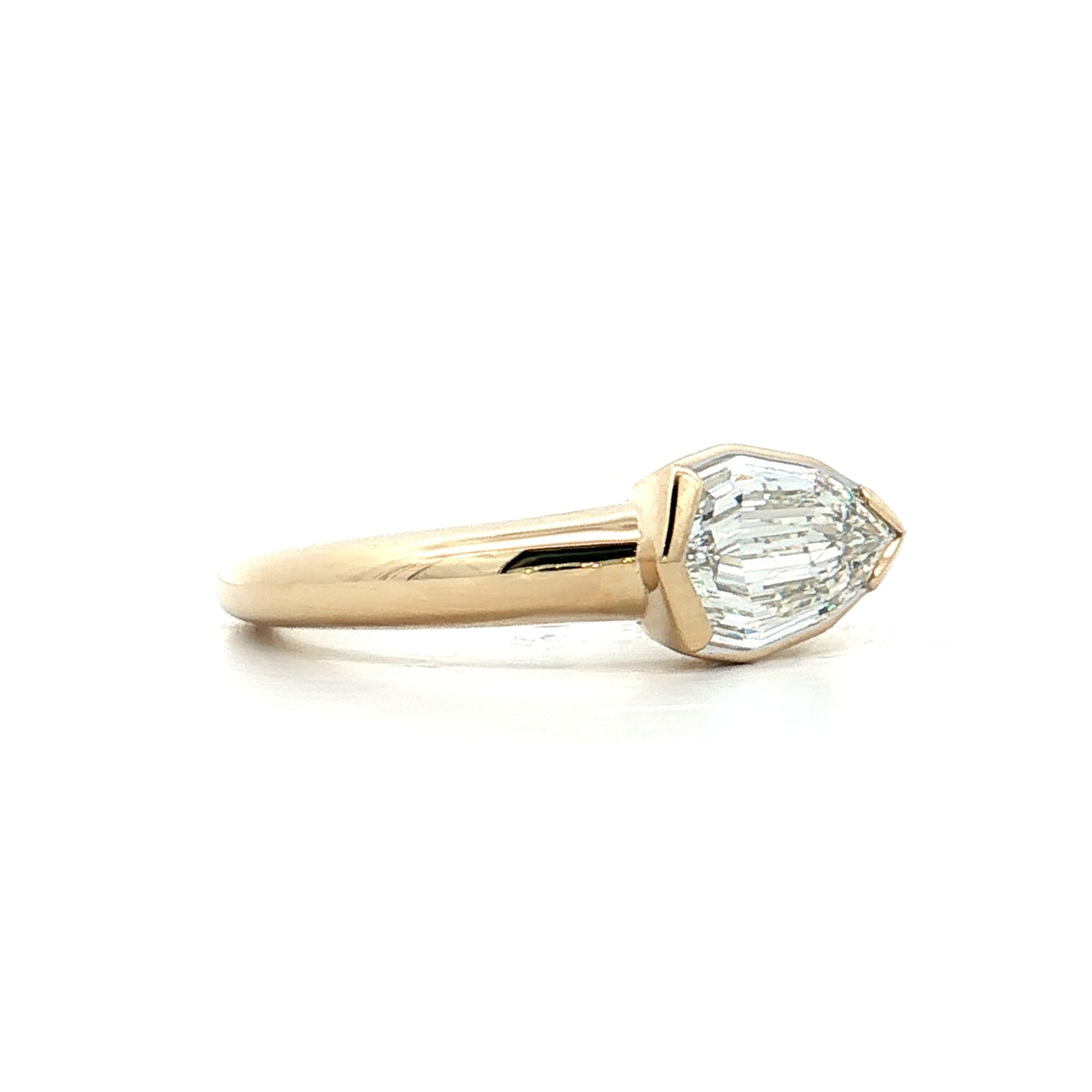 1.14 GIA Pear Step Cut Diamond Engagement Ring 14k