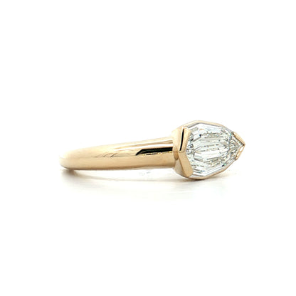 1.14 GIA Pear Step Cut Diamond Engagement Ring 14k
