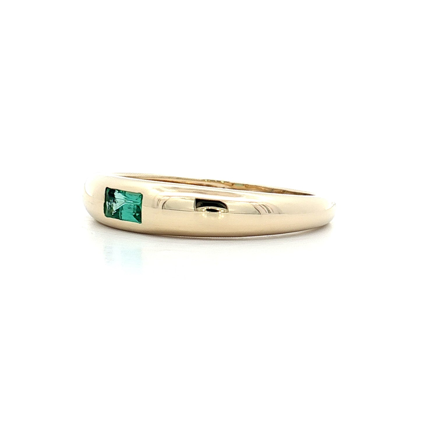 .11 Baguette Emerald Stacking Ring 14k Yellow Gold