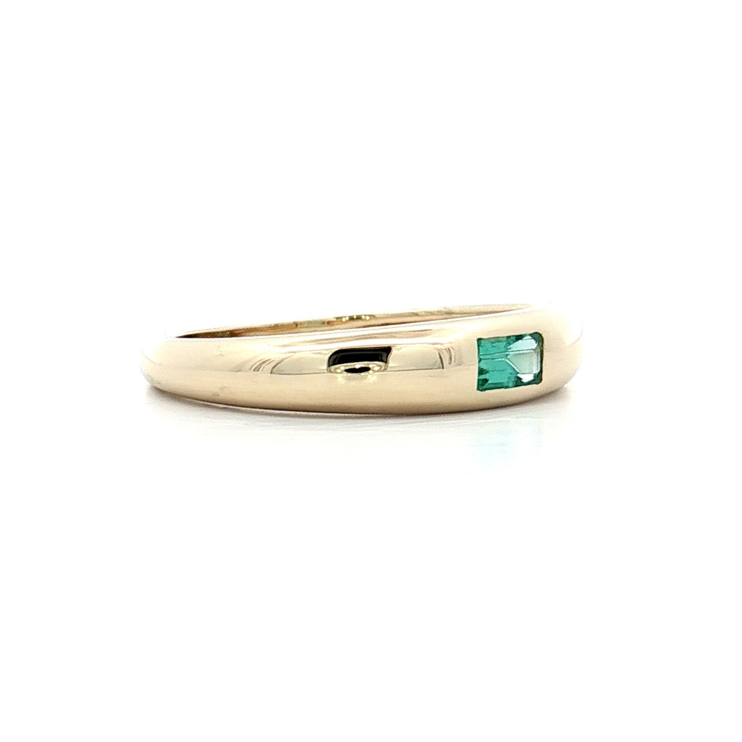 .11 Baguette Emerald Stacking Ring 14k Yellow Gold