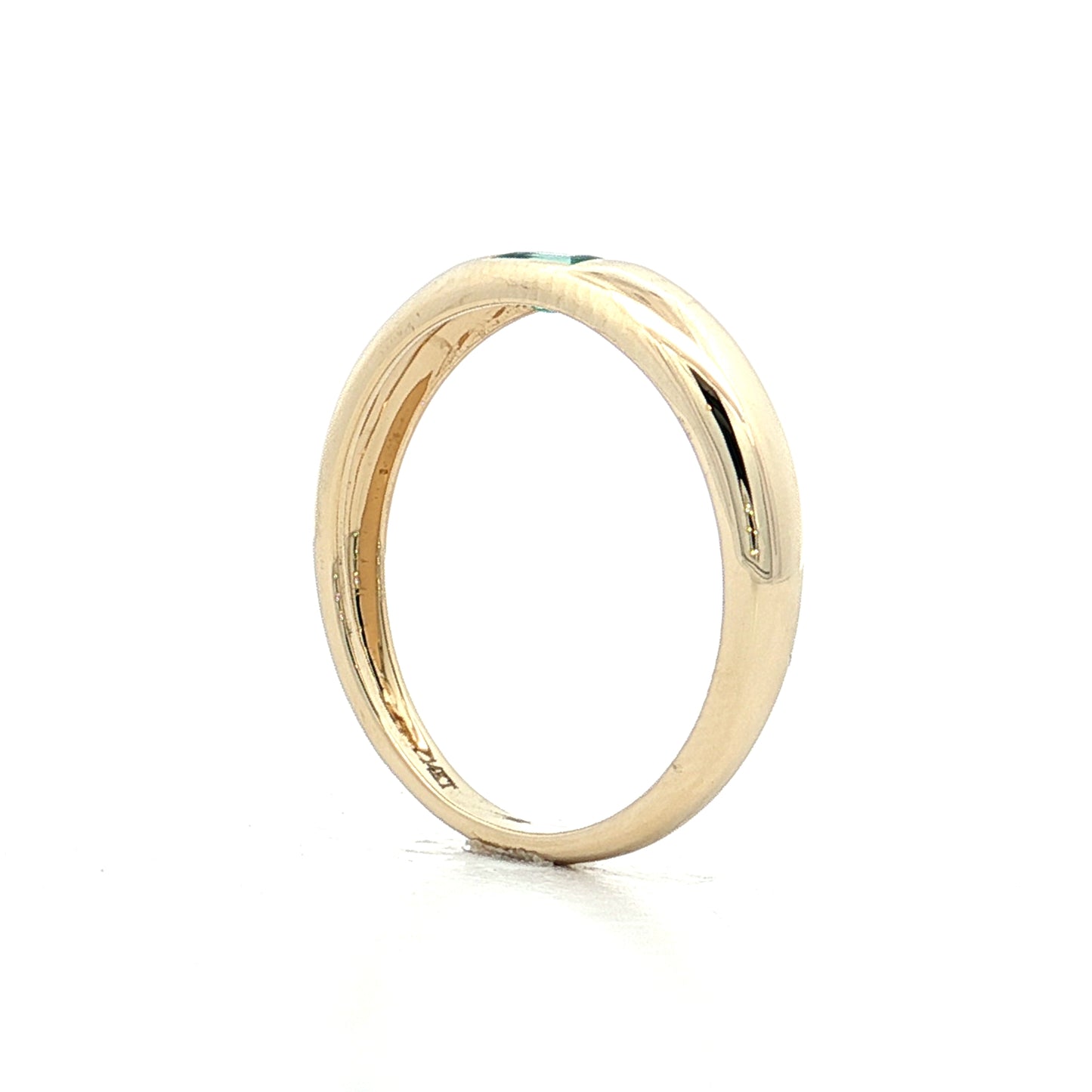 .11 Baguette Emerald Stacking Ring 14k Yellow Gold