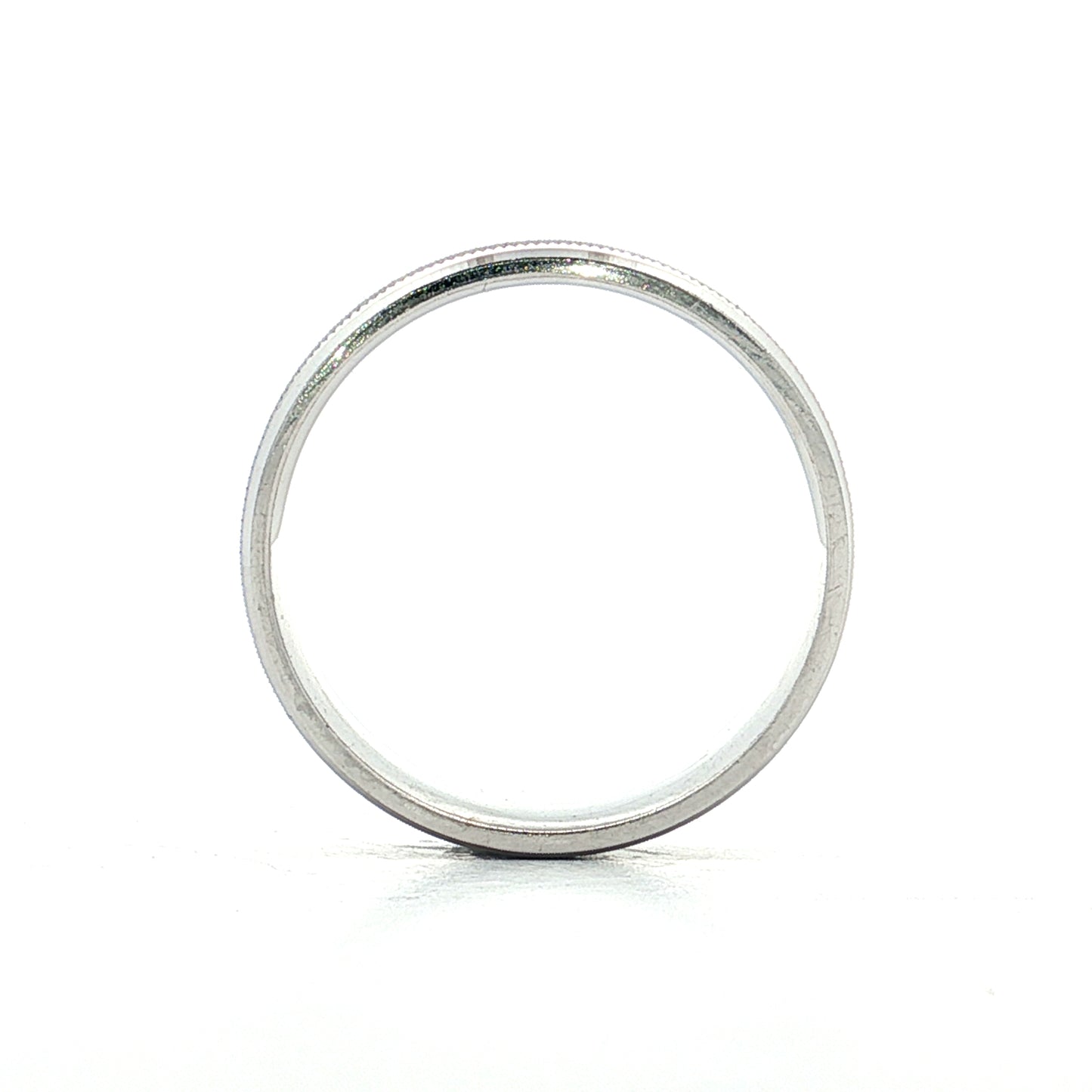 Mens 6mm Textured Step Edge Wedding Band 14k