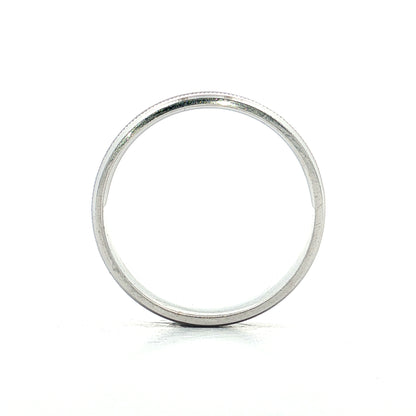 Mens 6mm Textured Step Edge Wedding Band 14k