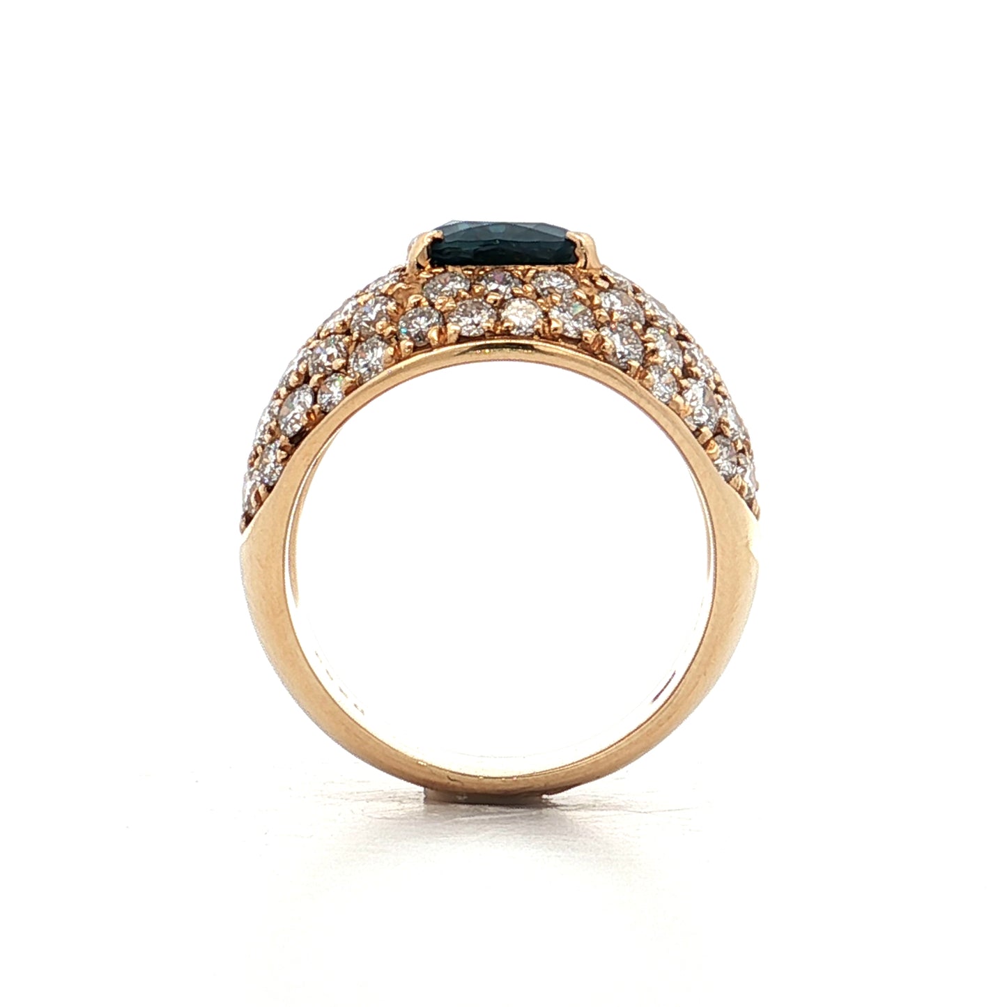 2.45 Blue Sapphire & Diamond Cocktail Ring 18k