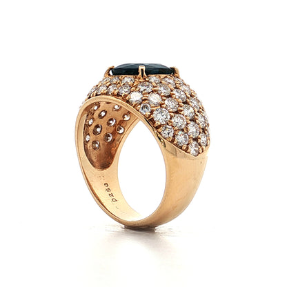 2.45 Blue Sapphire & Diamond Cocktail Ring 18k