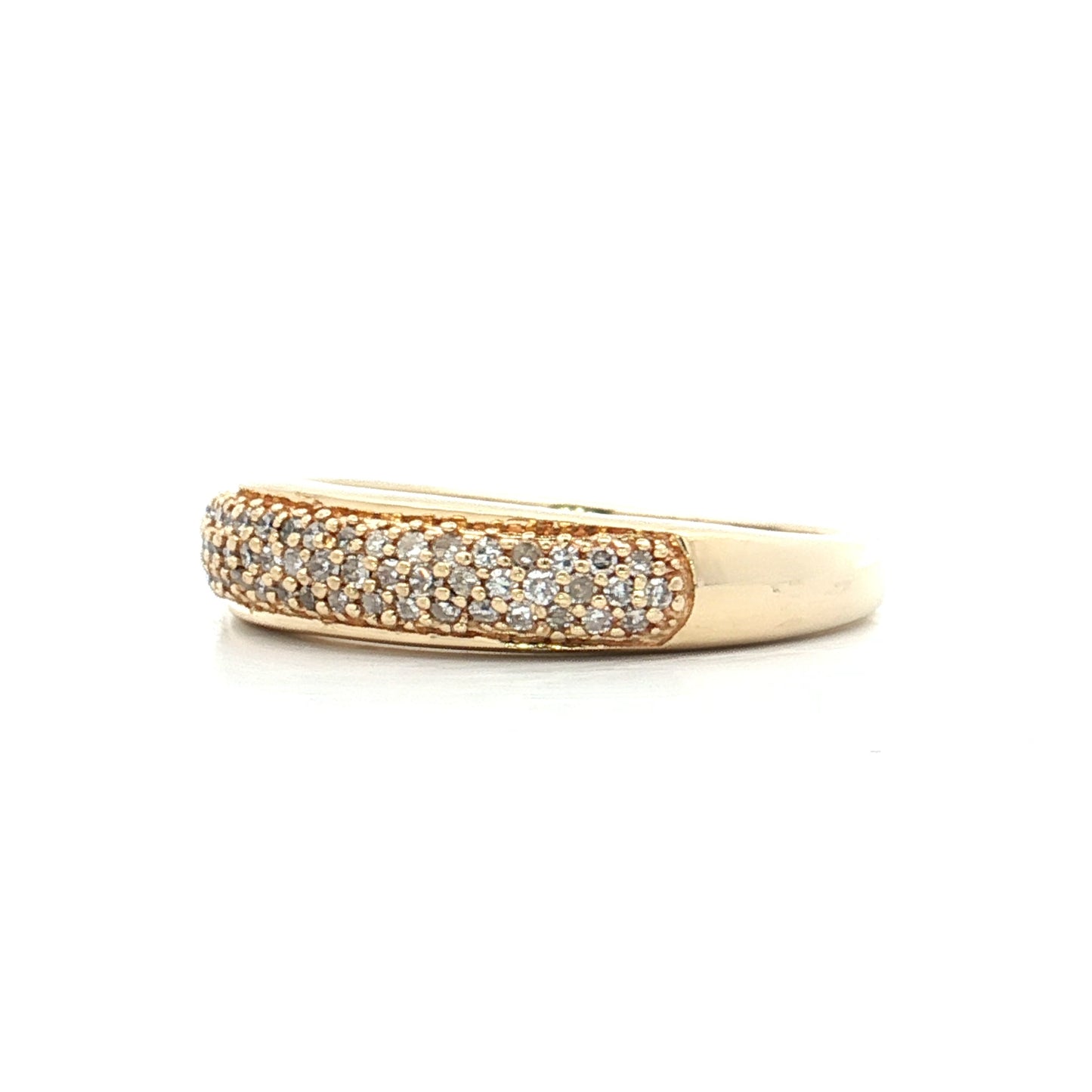 .20 Pave Diamond Stacking Ring in 14k Yellow Gold