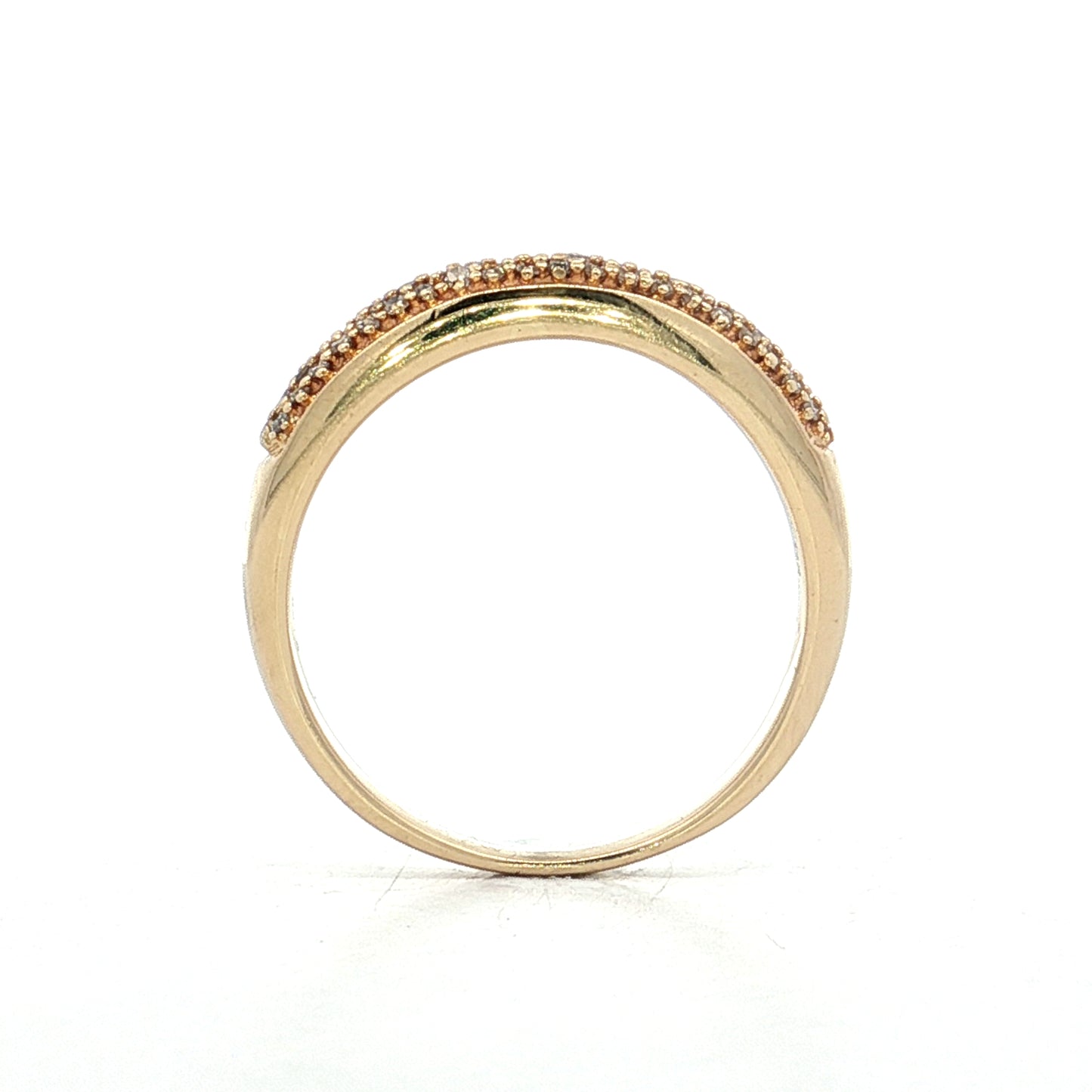 .20 Pave Diamond Stacking Ring in 14k Yellow Gold