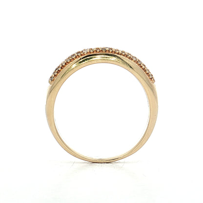 .20 Pave Diamond Stacking Ring in 14k Yellow Gold