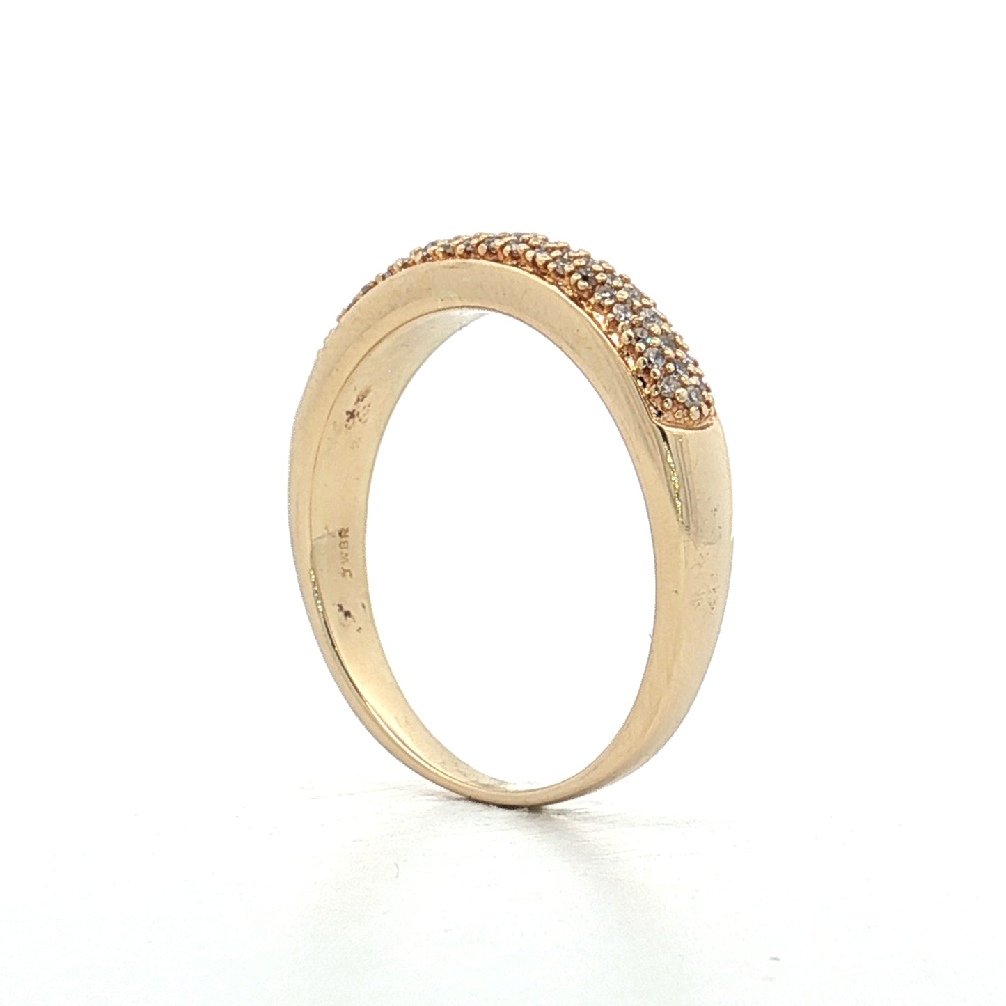 .20 Pave Diamond Stacking Ring in 14k Yellow Gold