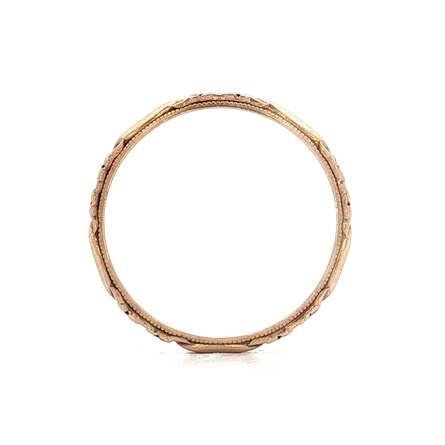 Antique Art Deco 2mm Orange Blossom Band 10k