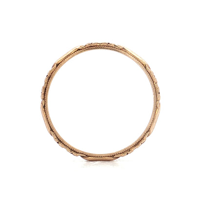 Antique Art Deco 2mm Orange Blossom Band 10k