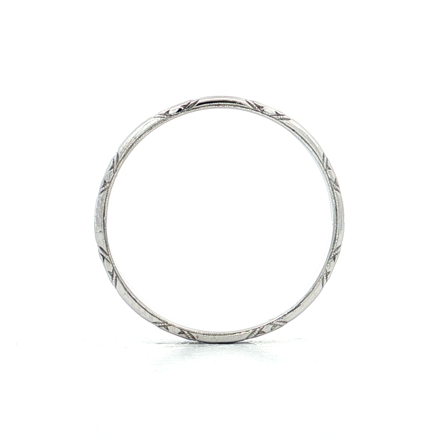 Vintage Art Deco Engraved Orange Blossom Band 18k