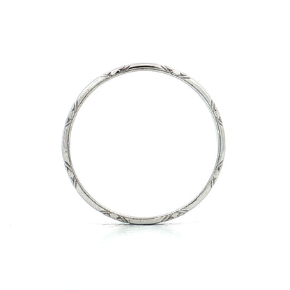 Vintage Art Deco Engraved Orange Blossom Band 18k