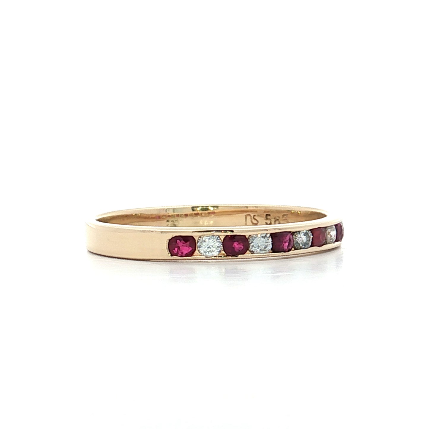 .42 Ruby & Diamond Wedding Band in 14k Yellow Gold
