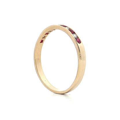 .42 Ruby & Diamond Wedding Band in 14k Yellow Gold