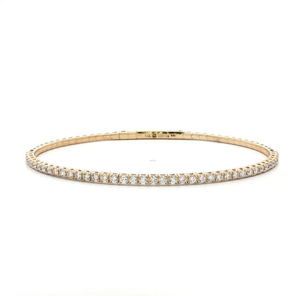 BLACK FRIDAY SPECIAL Diamond Flexible Bangle Bracelet in 14k Yellow Gold