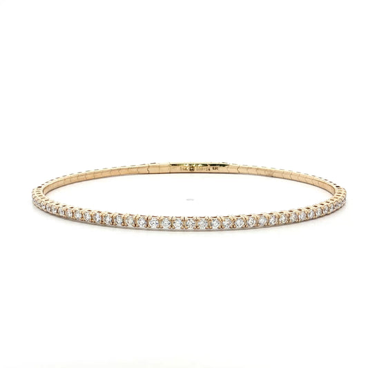 BLACK FRIDAY SPECIAL Diamond Flexible Bangle Bracelet in 14k Yellow Gold