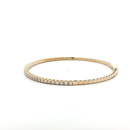 BLACK FRIDAY SPECIAL Diamond Flexible Bangle Bracelet in 14k Yellow Gold