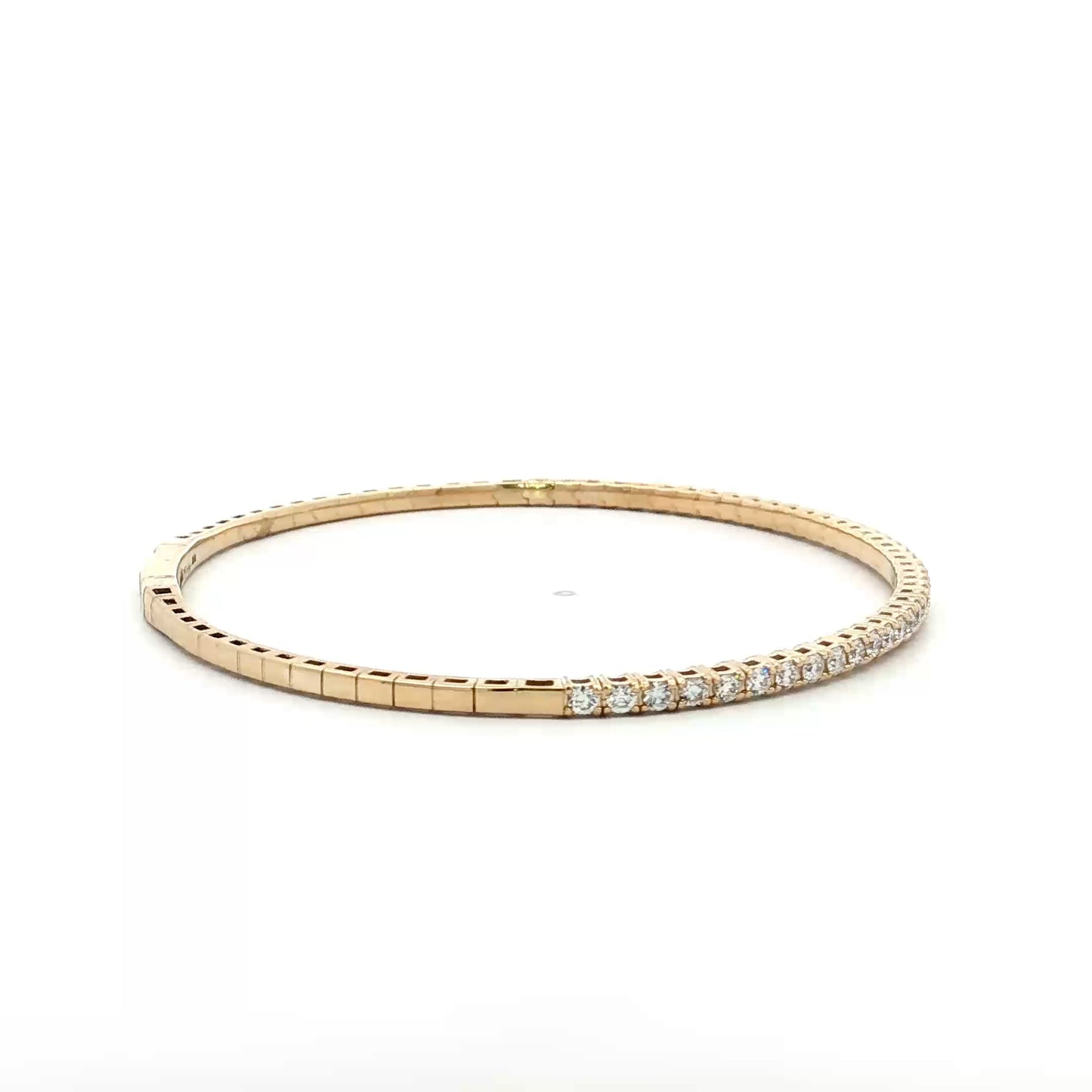 BLACK FRIDAY SPECIAL Diamond Flexible Bangle Bracelet in 14k Yellow Gold