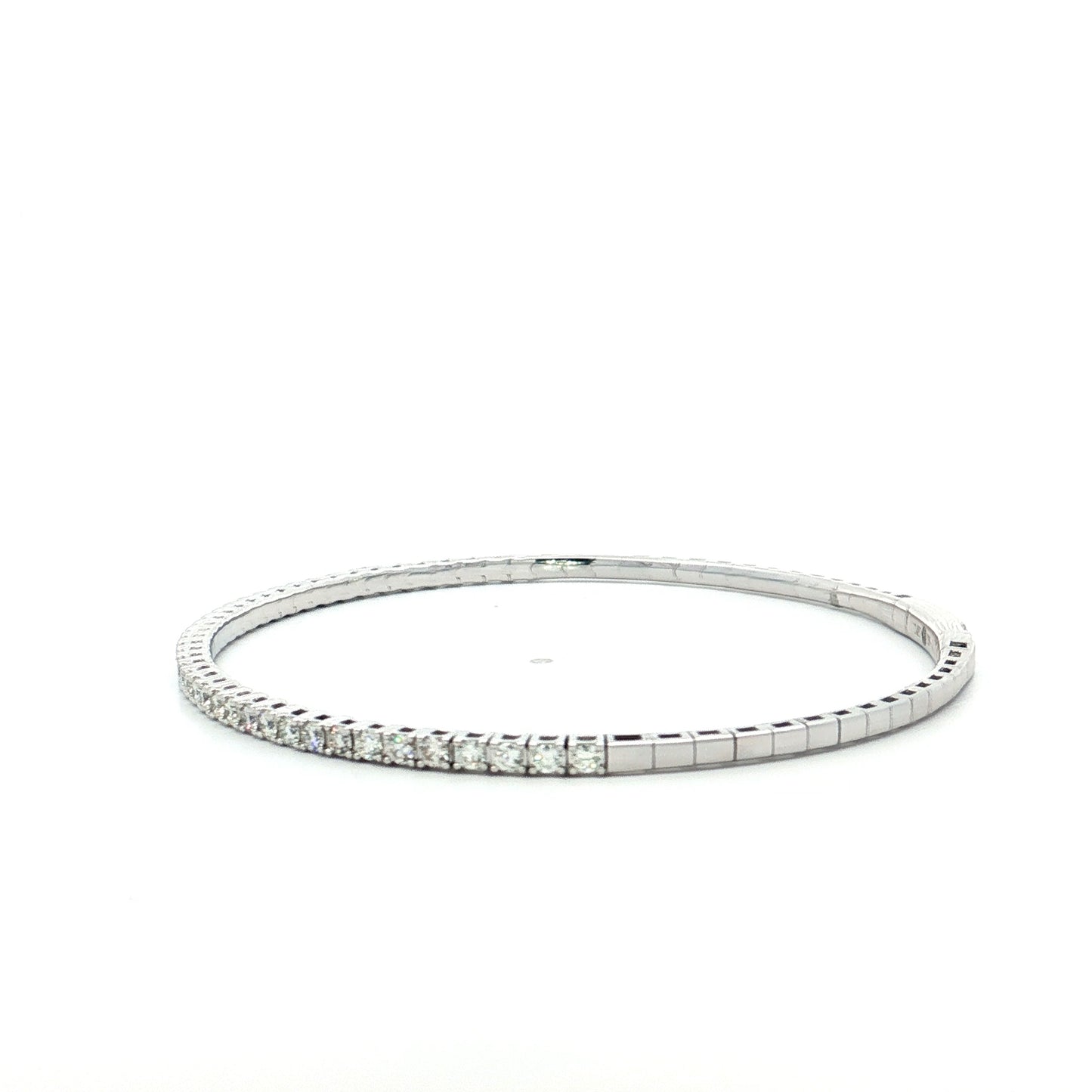BLACK FRIDAY SPECIAL Diamond Flexible Bangle Bracelet 14k White Gold