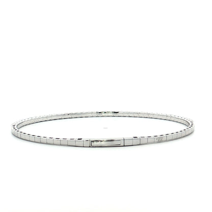 BLACK FRIDAY SPECIAL Diamond Flexible Bangle Bracelet 14k White Gold