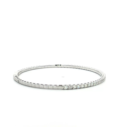 BLACK FRIDAY SPECIAL Diamond Flexible Bangle Bracelet 14k White Gold