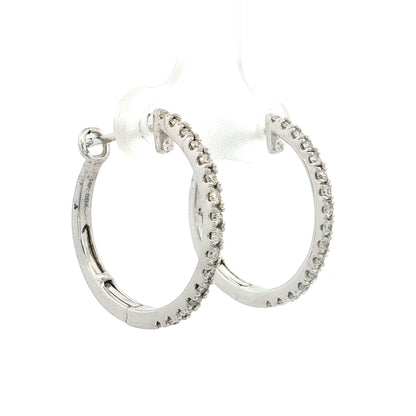 .50 Diamond Inside-Out Hoop Earrings 14k White Gold