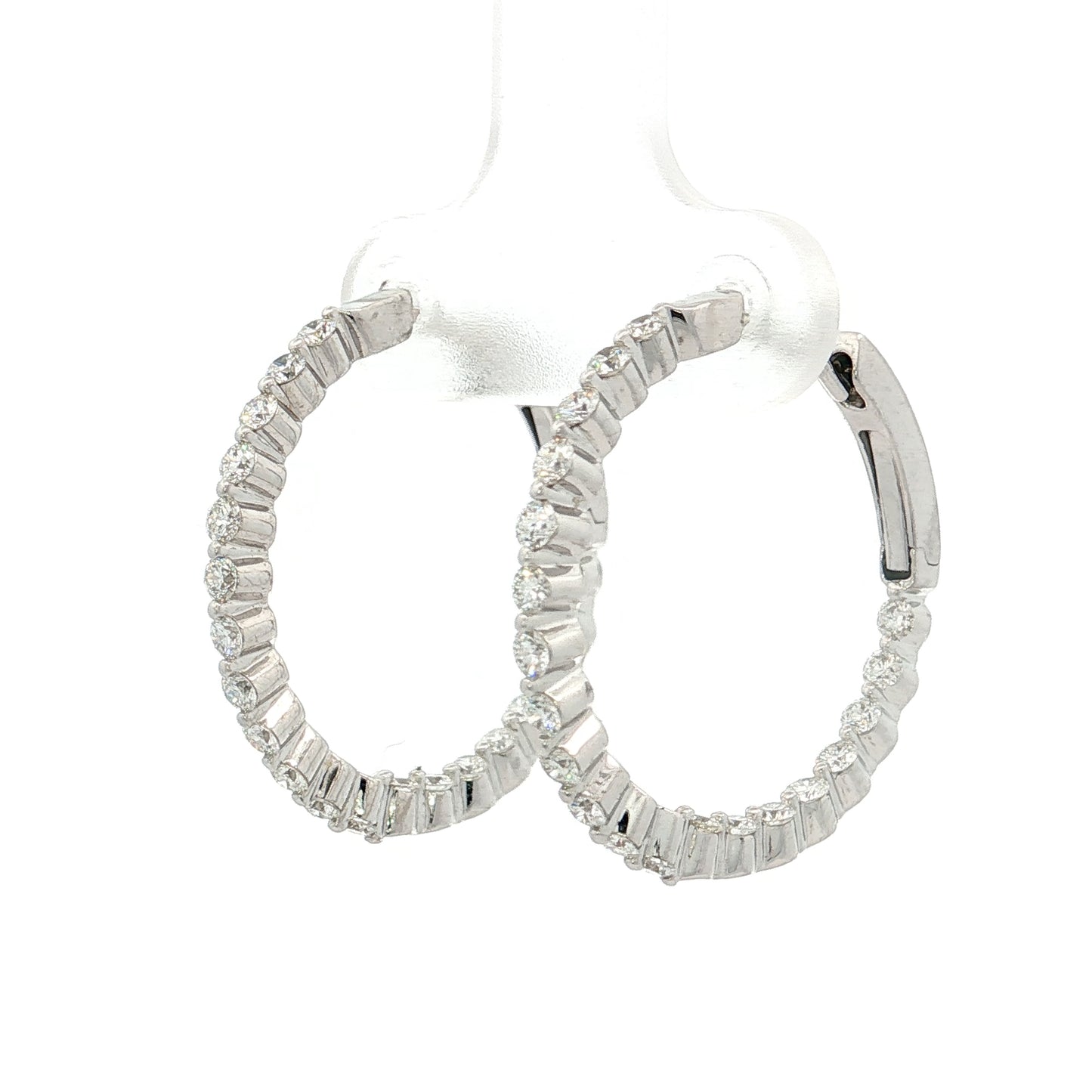 1 Carat Diamond Inside-Out Hoop Earrings 14k