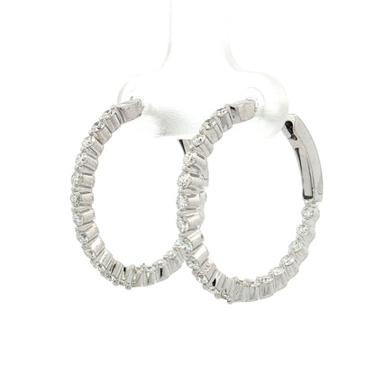 1 Carat Diamond Inside-Out Hoop Earrings 14k