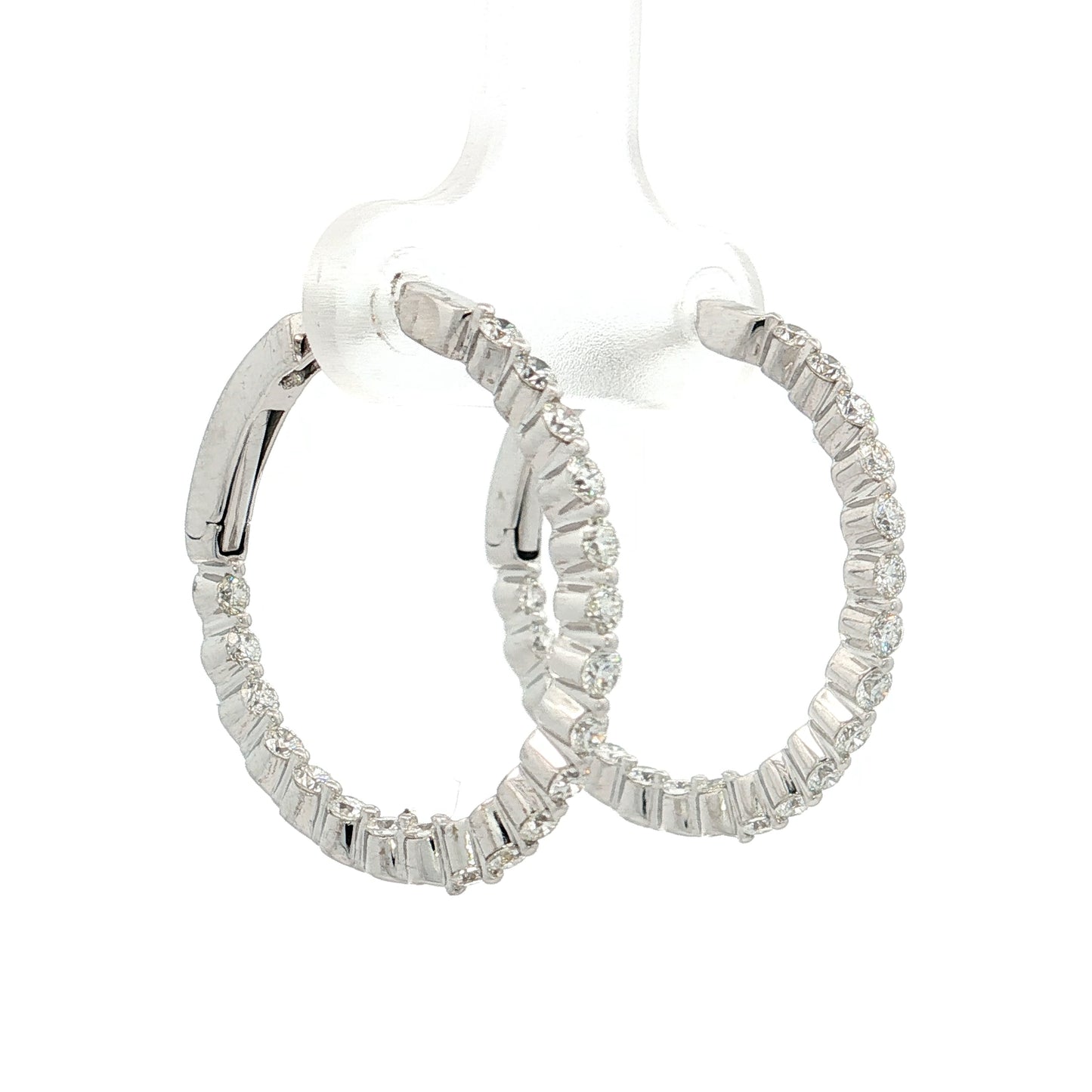 1 Carat Diamond Inside-Out Hoop Earrings 14k