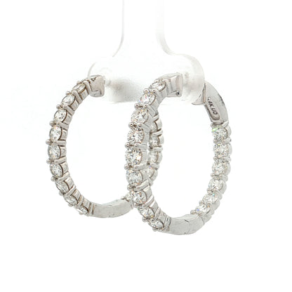 2.50 Diamond Inside-Out Hoop Earrings 14k