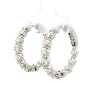 3.17 Diamond Inside-Out Hoop Earrings 18k White Gold