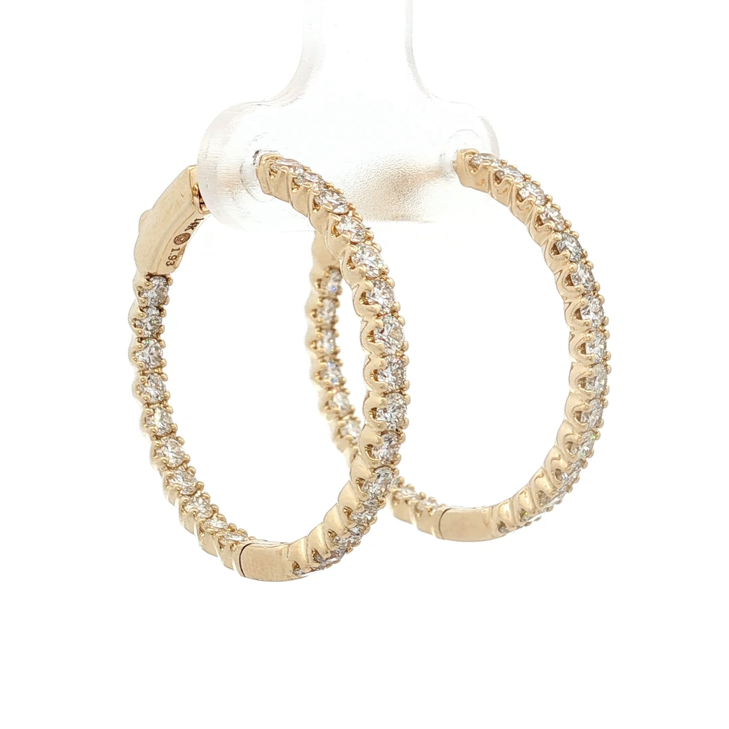 1.93 Diamond Inside-Out Hoop Earrings 14k Yellow Gold