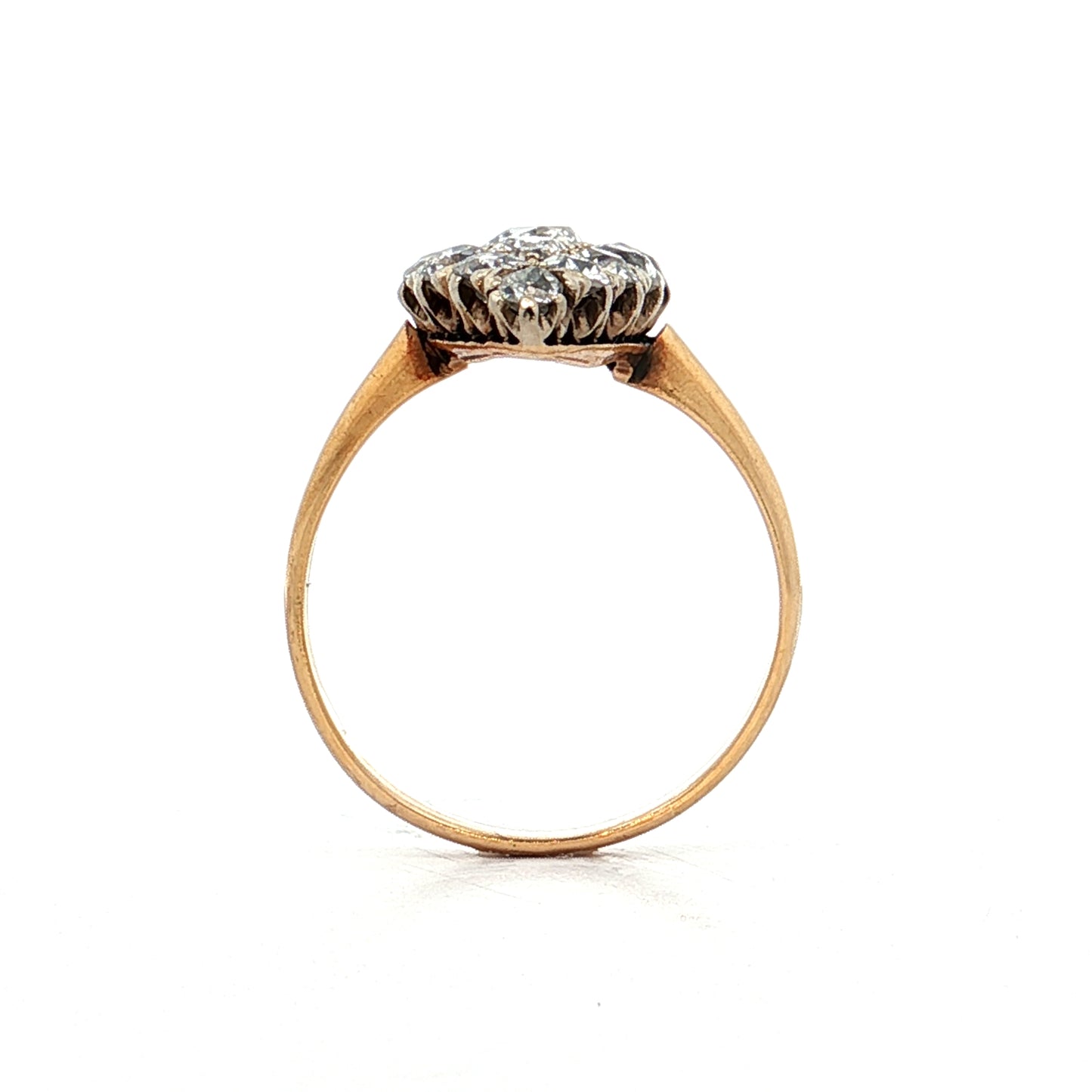 2.64 Antique Victorian Navette Cluster Ring 14k