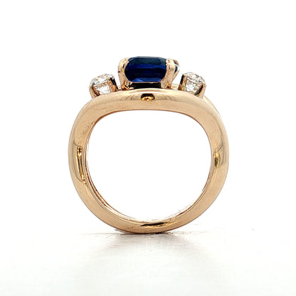 3.03 Square Sapphire & Diamond Engagement Ring 14k