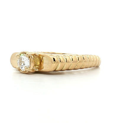 .37 Vintage Diamond Stacking Ring in 14k Yellow Gold