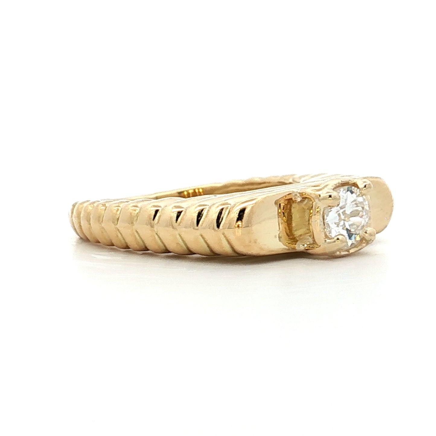 .37 Vintage Diamond Stacking Ring in 14k Yellow Gold