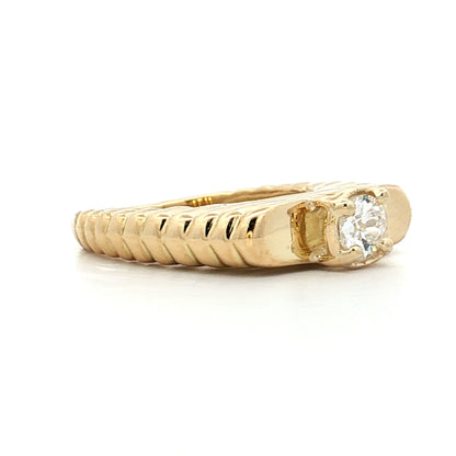 .37 Vintage Diamond Stacking Ring in 14k Yellow Gold