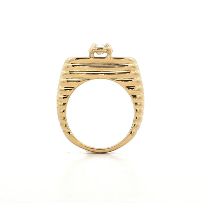 .37 Vintage Diamond Stacking Ring in 14k Yellow Gold