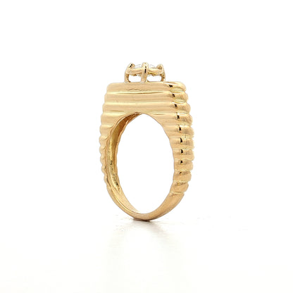 .37 Vintage Diamond Stacking Ring in 14k Yellow Gold