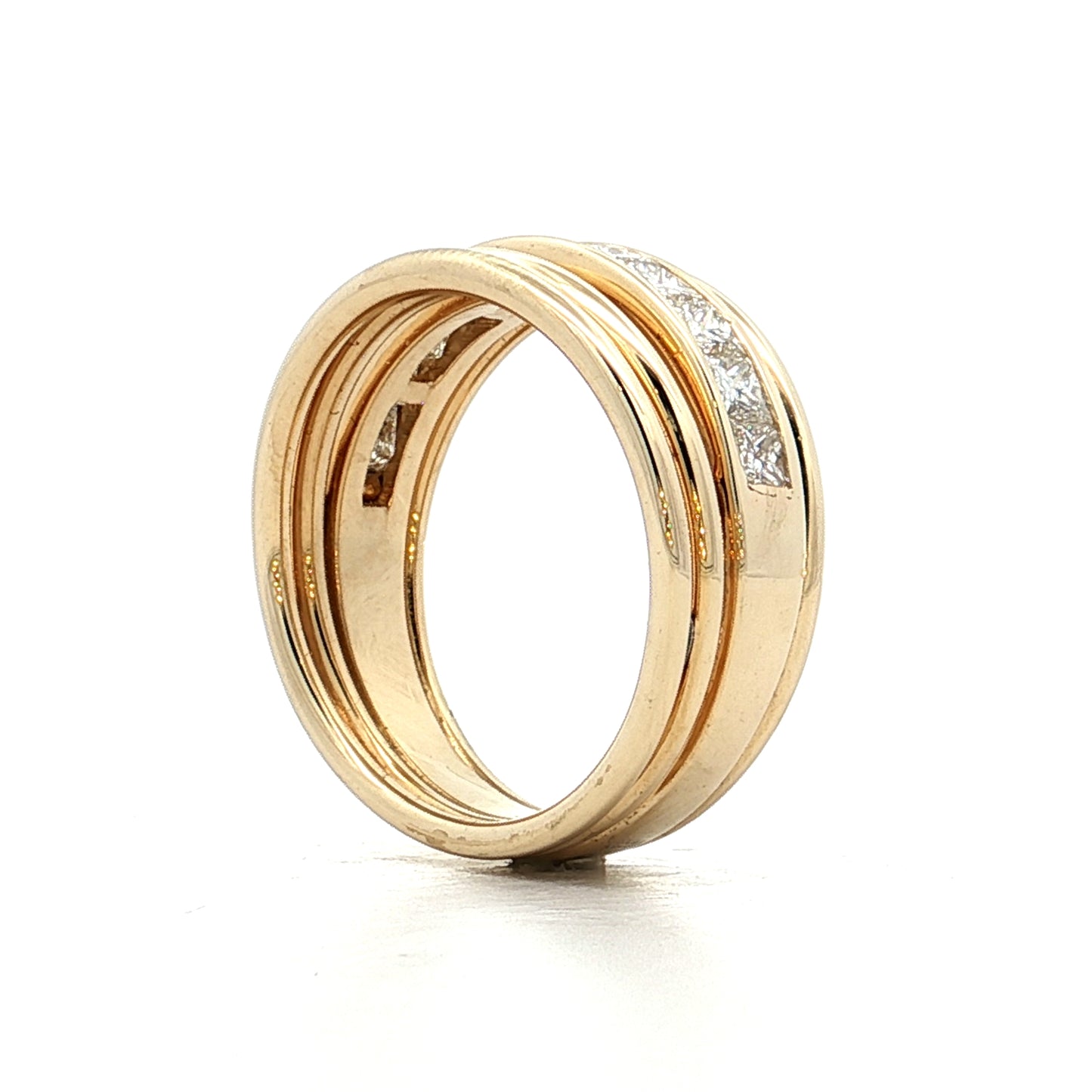 1.45 Princess Cut Diamond Cocktail Ring 14k Yellow Gold