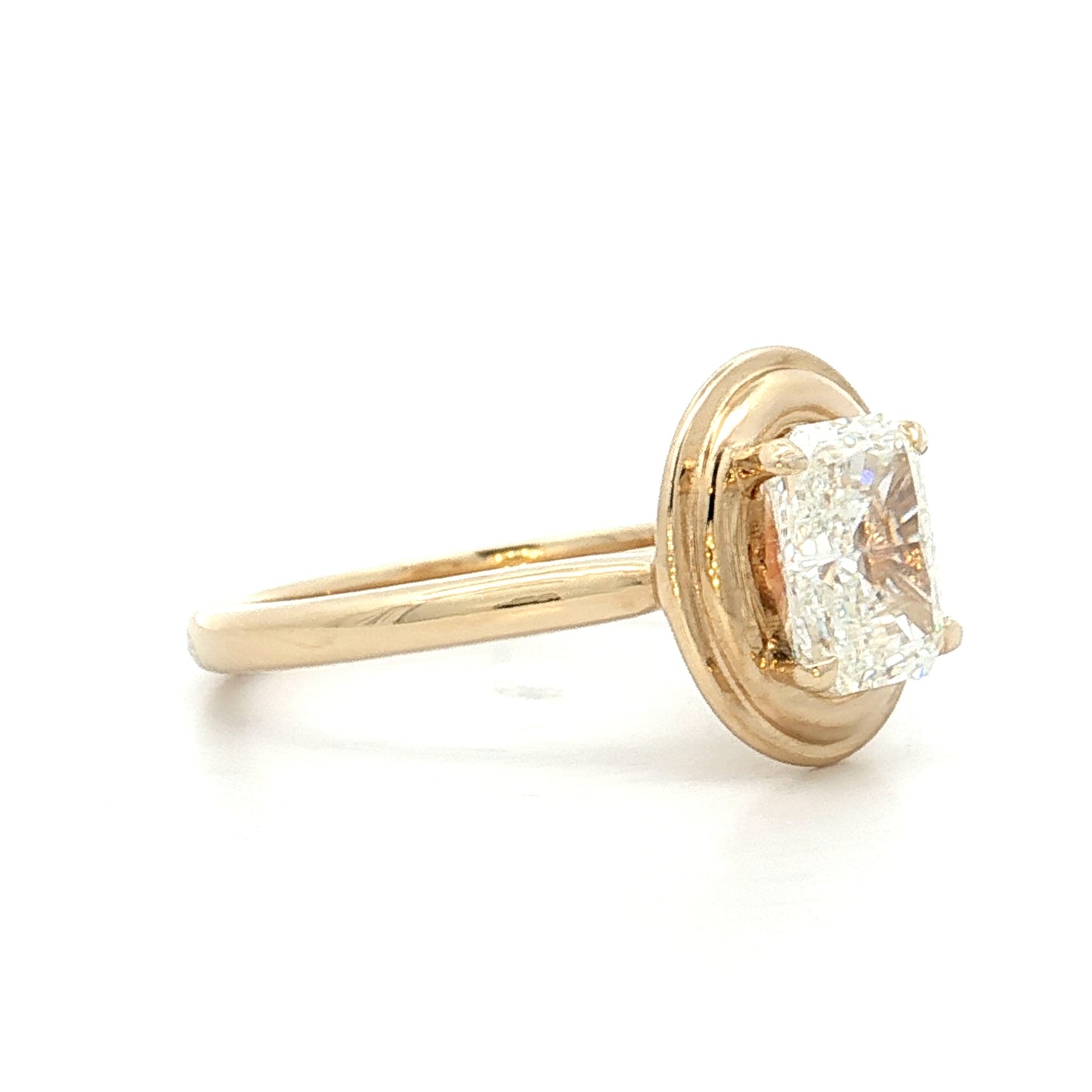 1.51 GIA Radiant Diamond Engagement Ring 14k Yellow Gold