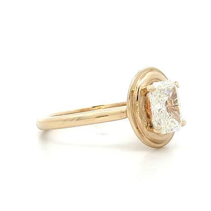 1.51 GIA Radiant Diamond Engagement Ring 14k Yellow Gold